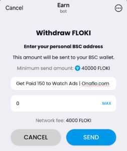 TON Floki Mining Withdraw